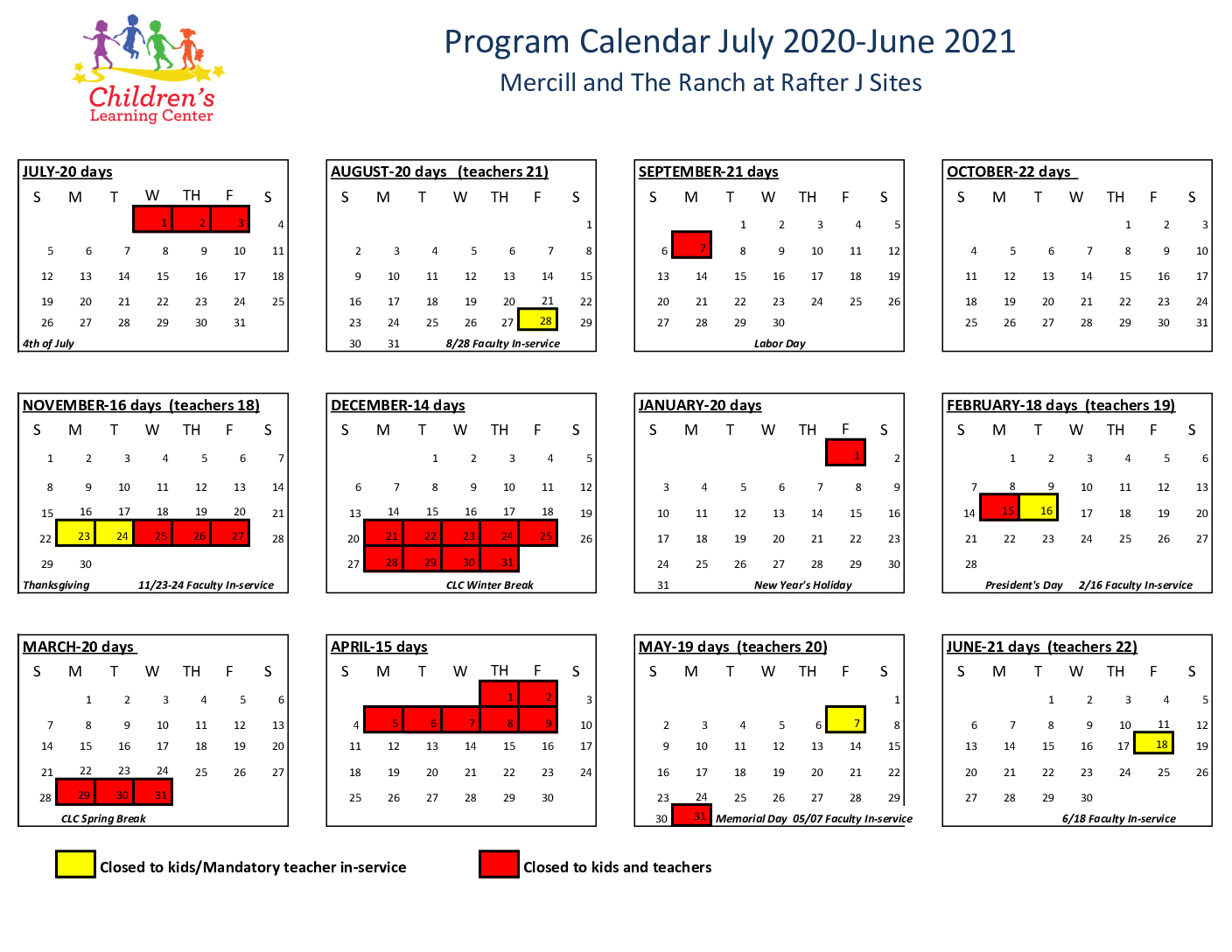 ReoNa School Calendar 2020/2021 | nirnor inc. | works